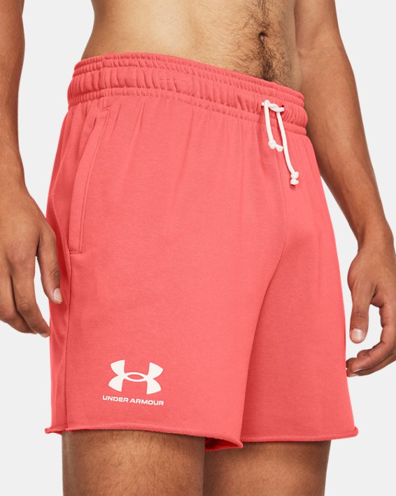 UA Rival Shorts aus French Terry für Herren (15 cm), Pink, pdpMainDesktop image number 3